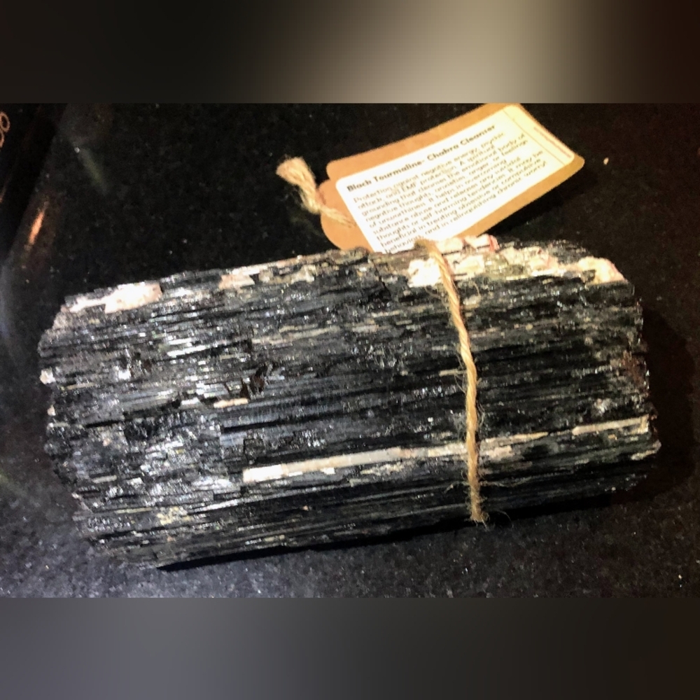 Black Tourmaline Crystal 6 inches tall by 3 inches wide